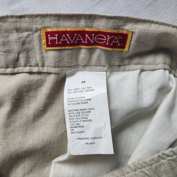 Havanera Drawstring Linen Blend Pants Womens 4XL Ivory Wide Leg Baggy New NWT - Picture 5 of 5